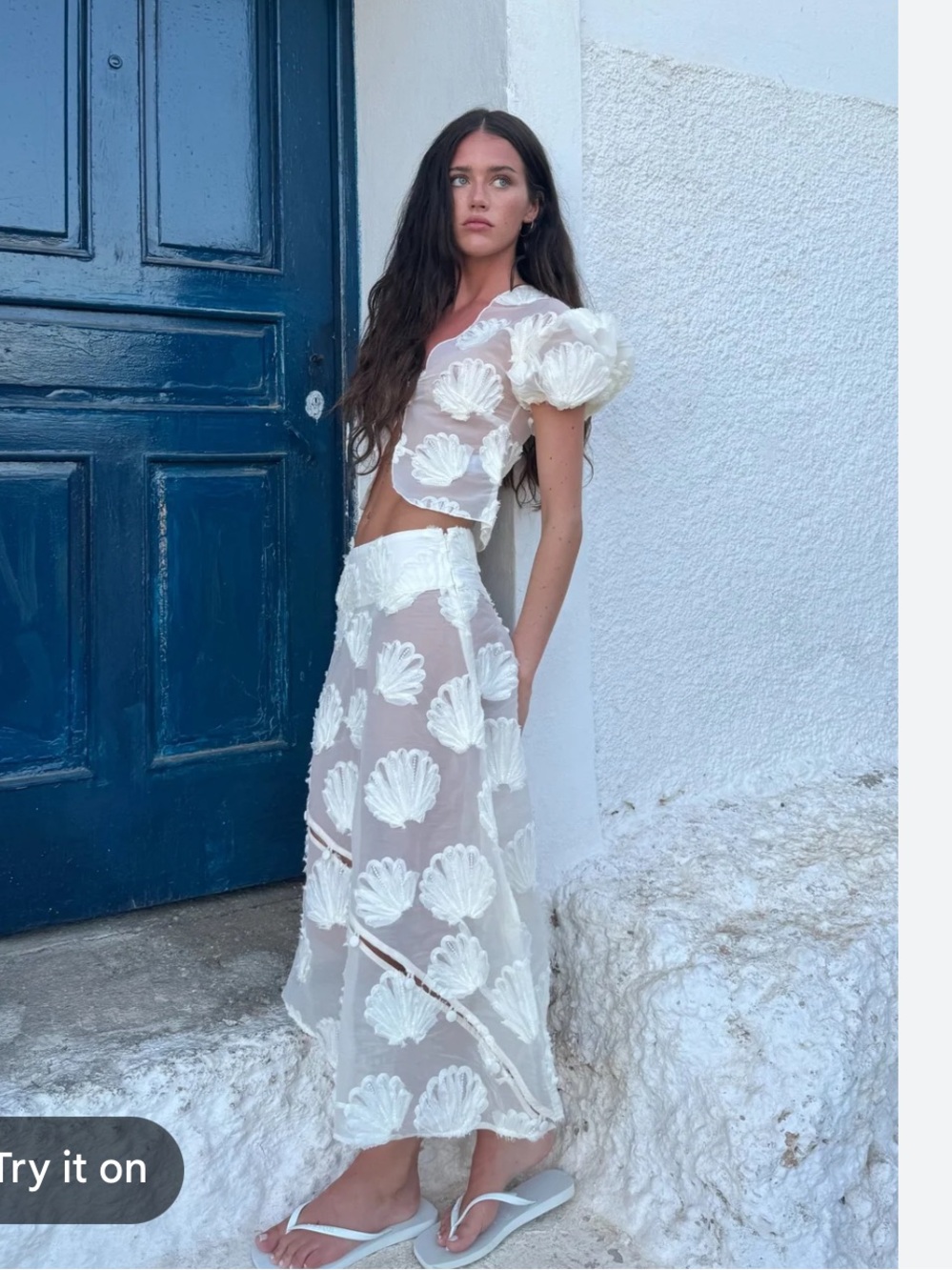 NWT Scattered Shell Antique Blouse and Skirt in Marble HOUSE OF SUNNY